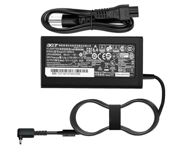 19V 3.42A 65W Acer Spin 5 SP513-52N-3978 Charger AC Adapter + Cable