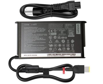 20V 6.75A 135W Original Lenovo ThinkPad X1 Extreme 2nd Gen 20QV000WMD AC Adapter + Cable